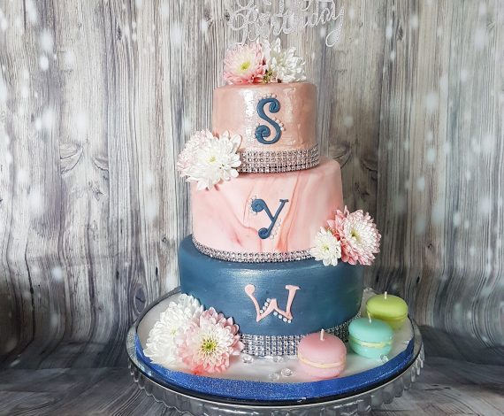 3 tier initials Cake