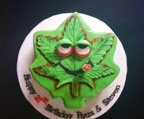 Cannabis Leaf Cake
